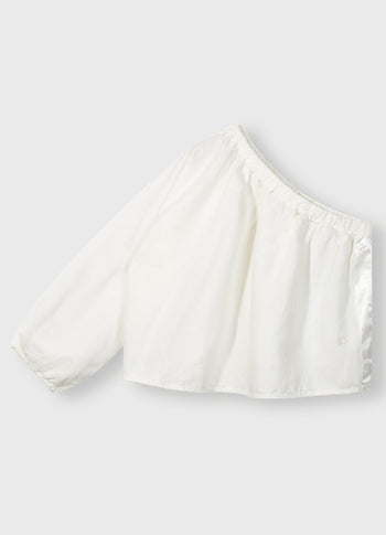 one shoulder top | ecru