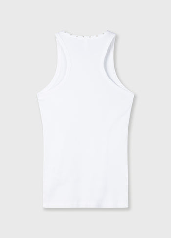 tank top pearls | white