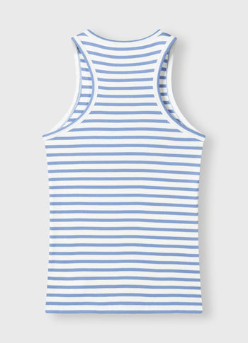 tank top rib stripes | ecru/blue bell