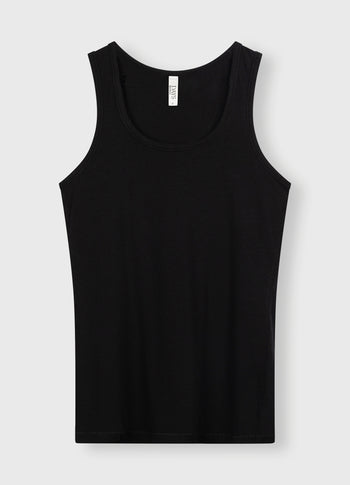 singlet linen cotton | black