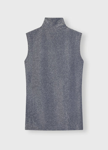 turtleneck top glitter | black