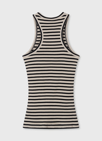tank top rib stripes | safari/black