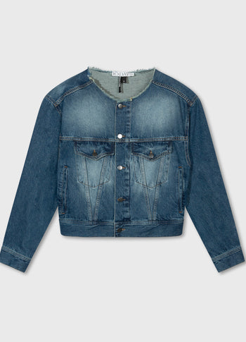 denim logo jacket | blue denim