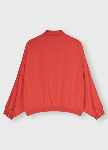 bomber blouse | poppy red
