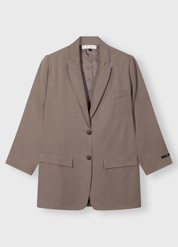 long flowy blazer lyocell | moonrock