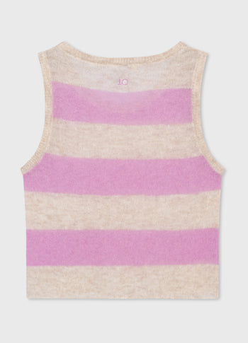tank top thin knit stripes | light safari/violet