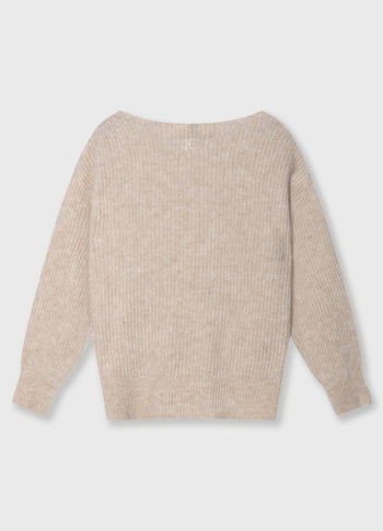 soft v-neck sweater knit | earth