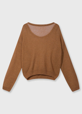 thin knit sweater | suede