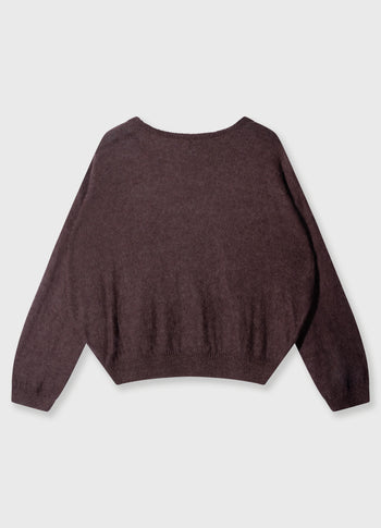 thin knit sweater | deep wine