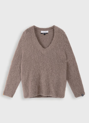 v-neck knit sweater | moonrock