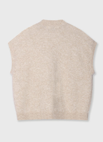 soft v-neck knit gilet | earth