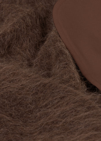 puffy hairy knit bomber | dark truffle