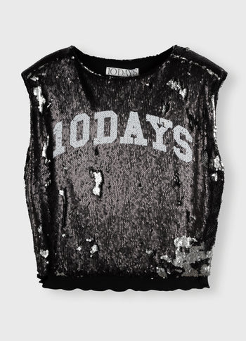 padded top sequins | black