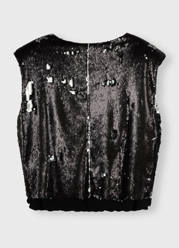padded top sequins | black
