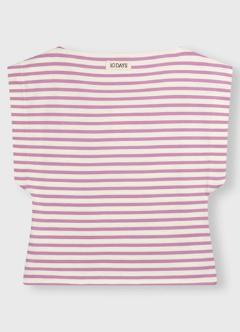 squared proud tee stripes | ecru/violet