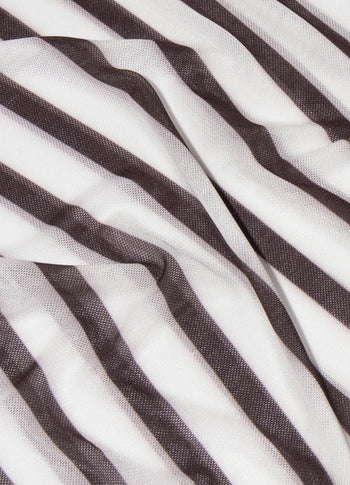 mesh long sleeve stripes | ecru/wine
