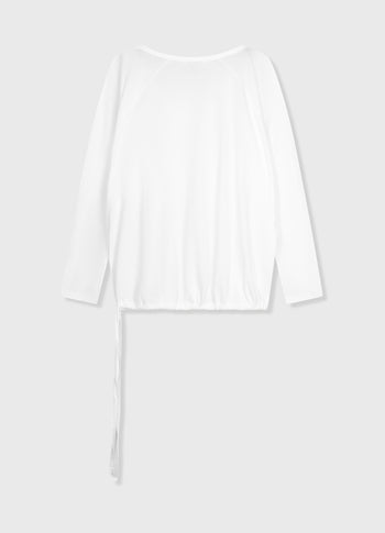 tie long sleeve tee | white