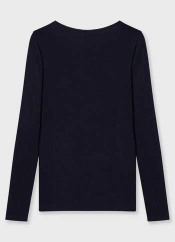 extra long sleeve tee modal | dark navy