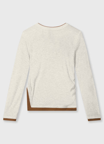 long sleeve tee rib | soft white melee