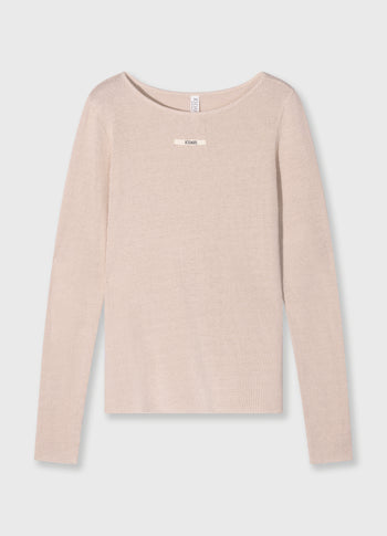 boat neck long sleeve tee mesh | light earth