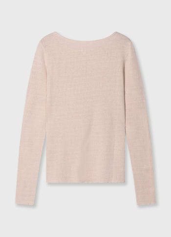 boat neck long sleeve tee mesh | light earth