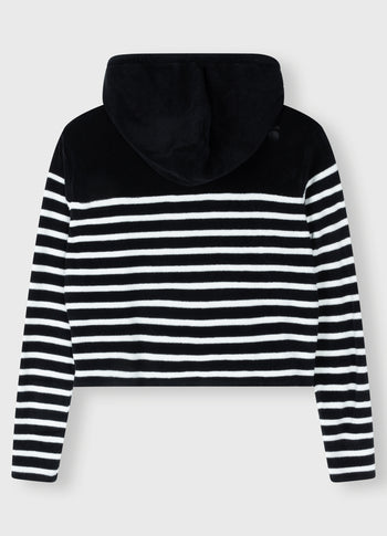terry hoodie stripes | black/ecru