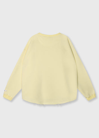 raw edge sweater | pastel yellow