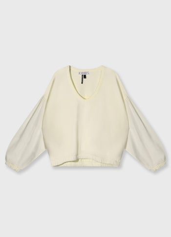 puffed sleeve sweater | faded pastel yellow