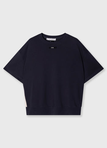 short sleeve sweater patch | dark navy
