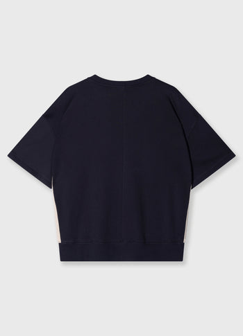 short sleeve sweater patch | dark navy
