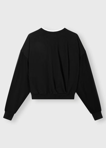 pleated sweater chiffon | black