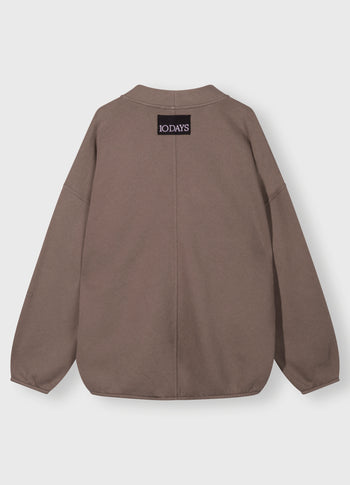 baseball cardigan fleece | moonrock