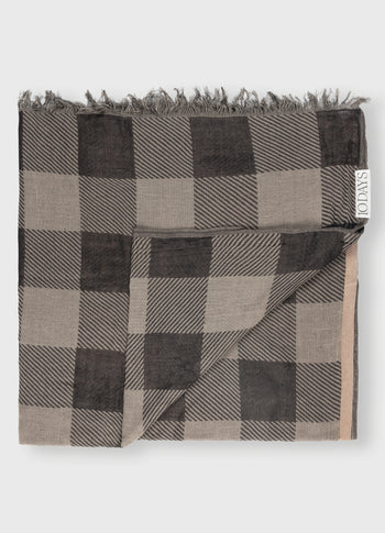 scarf check | black