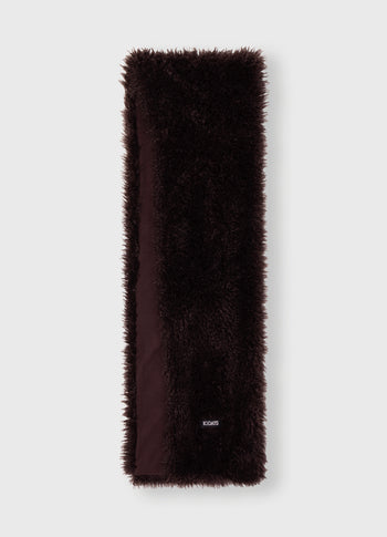 furry scarf | deep wine