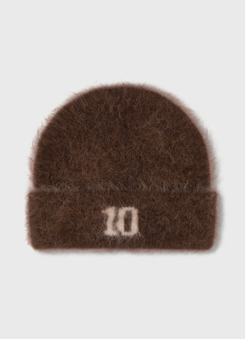 hairy knit beanie | dark truffle