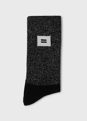 socks lurex label | black