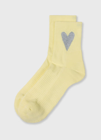 socks heart | pastel yellow
