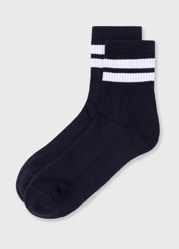 socks 2 stripes | dark navy