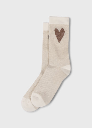 socks heart | soft white melee
