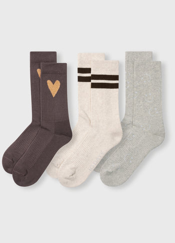 3-pack socks | deep wine
