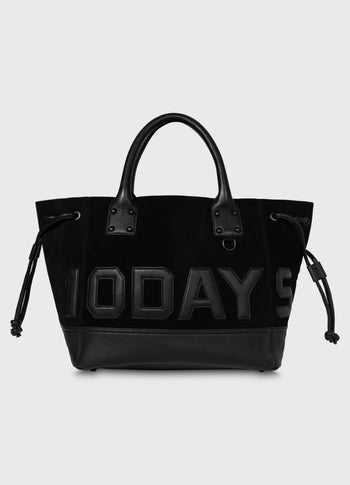 leather shopper | black