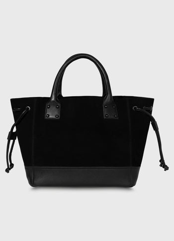 leather shopper | black