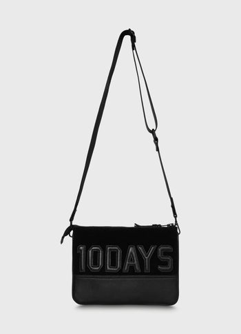 leather double mini pouch | black