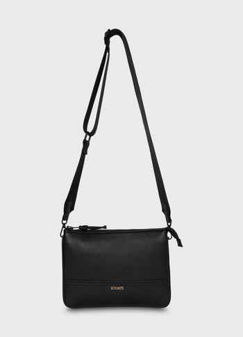 leather double mini pouch | black