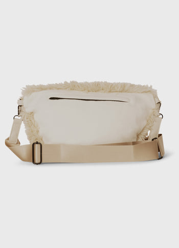 fluffy cross body bag | pearl