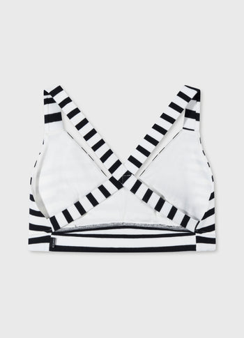 sporty bra stripes | ecru/black