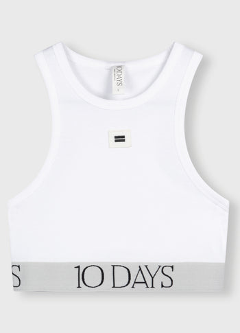 tank top rib bra | white