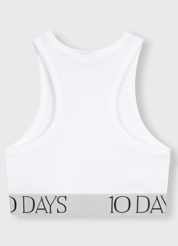 tank top rib bra | white