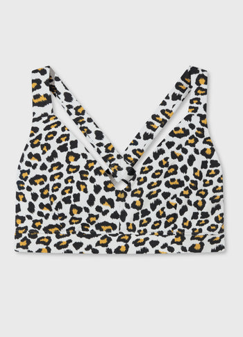 sporty bra leopard | bone