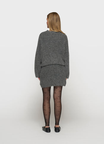 mini hairy knit skirt | antra melee